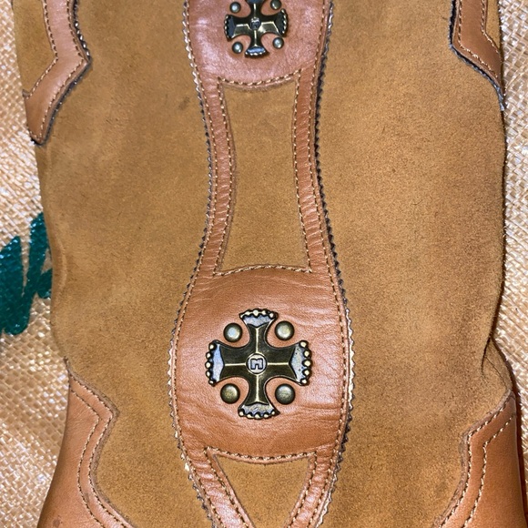 Miranda by Miranda Lambert Candice Western Brown Suede Leather Boots Size 8.5 - Picture 4 of 4